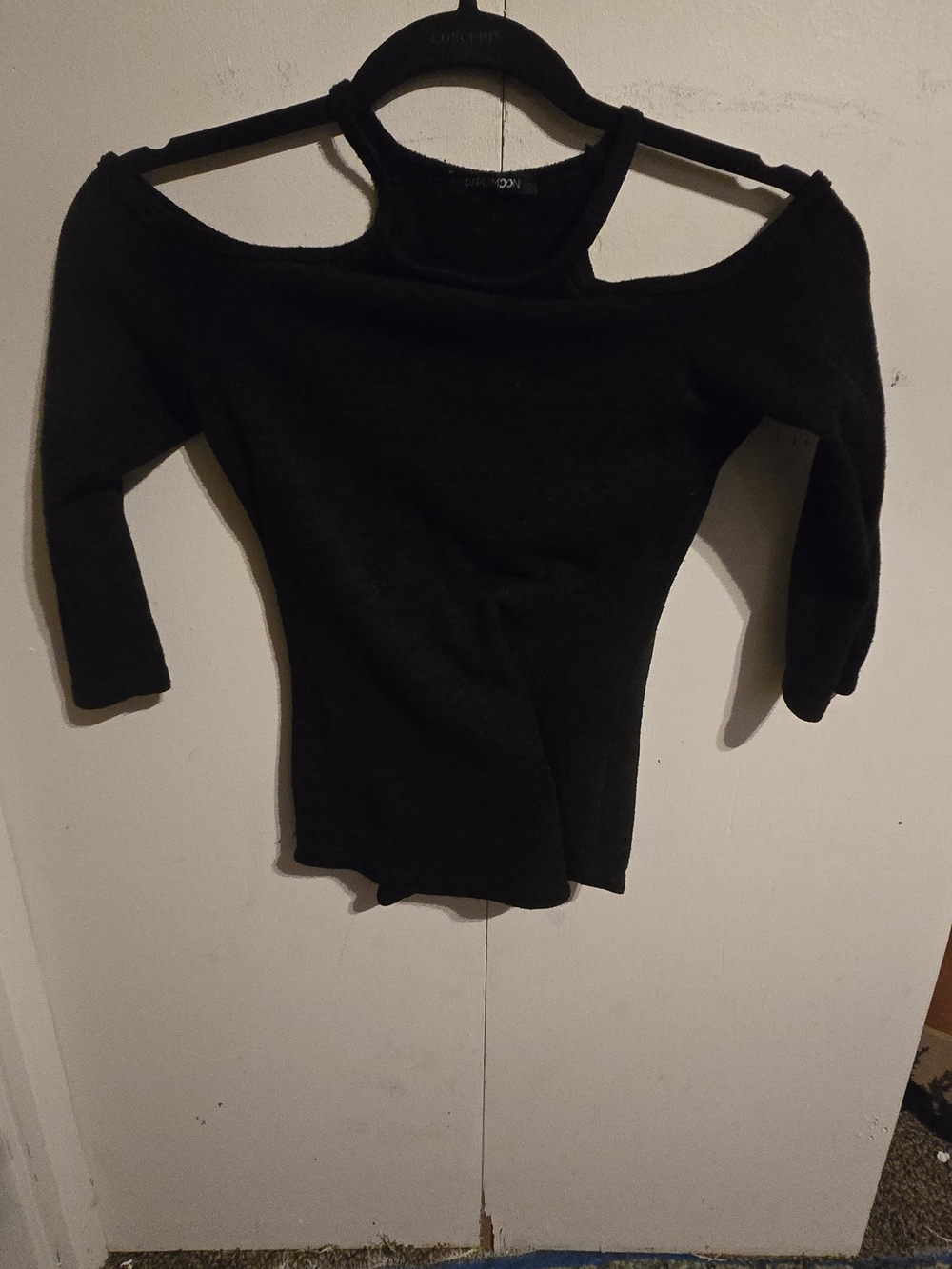 Black Open Shoulder Shirt